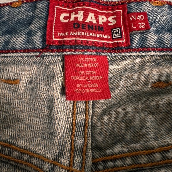 CHAPS Jeans Men's 5-Pocket Regular Fit Straight Leg Cotton Denim Blue 40/32 - Picture 2 of 14